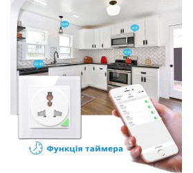 Умная настенная Wi-Fi розетка Tuya Maxton MX-03DGN (защита от детей)