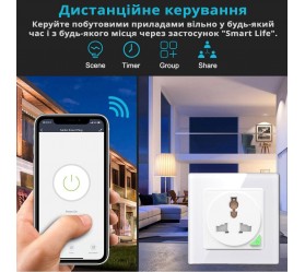 Умная настенная Wi-Fi розетка Tuya Maxton MX-03DGN (защита от детей)