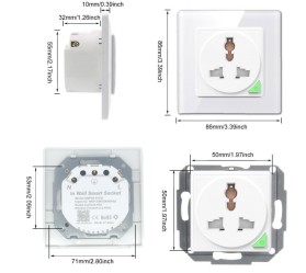 Умная настенная Wi-Fi розетка Tuya Maxton MX-03DGN (защита от детей)
