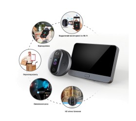 Умный видеозвонок Wi-Fi 4.3" Tuya Maxton MX-DDV-301