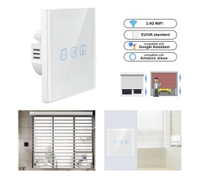 Сенсорный Wi-Fi выключатель штор/жалюзи Tuya Maxton MX-DS-151 (открыть-cтоп-закрыть)