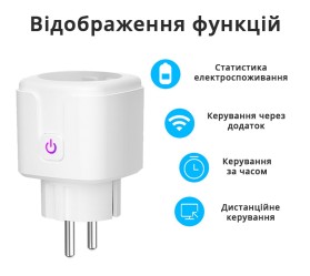 Умная Wi-Fi розетка EU-типа со счетчиком энергии Maxton MX-TP22A
