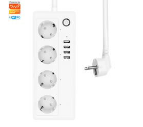 Умный удлинитель Wi-Fi 4 розетки + 4 USB Maxton MX-XS-A26 (Tuya, 16 A)