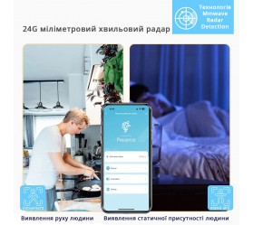 Радарный Wi-Fi датчик присутствия 5.8 ГГц Maxton MX-ZG-205W/B