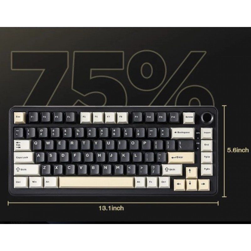 YUNZII B75 Pro Dark Gray — механічна клавіатура з Cocoa Cream V2