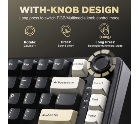 Механічна клавіатура YUNZII B75 Pro Dark Gray / Cocoa Cream V2 Switch, фото 19 Механічна клавіатура YUNZII B75 Pro Dark Gray / Cocoa Cream V2 Switch, фото 19