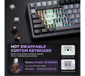 Механічна клавіатура YUNZII B75 Pro Dark Gray / Cocoa Cream V2 Switch, фото 15 Механічна клавіатура YUNZII B75 Pro Dark Gray / Cocoa Cream V2 Switch, фото 15