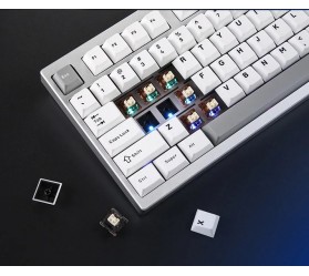 Механічна клавіатура YUNZII AL75 CNC Aluminum Wireless Silver / Cocoa Cream V2 Switch, фото 16 Механічна клавіатура YUNZII AL75 CNC Aluminum Wireless Silver / Cocoa Cream V2 Switch, фото 16