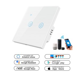 Умный сенсорный Wi-Fi выключатель 2-канальный Tuya Maxton MX-DS-101JL-2