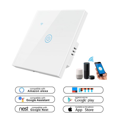 Розумний сенсорний Wi-Fi вимикач 1-канальний Tuya Maxton MX-DS-101JL-1, фото 1