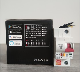 Умный автоматический выключатель с учетом электроэнергии Wi-Fi DIN 1P 80А Tuya Maxton MX-ZJSB9-ES